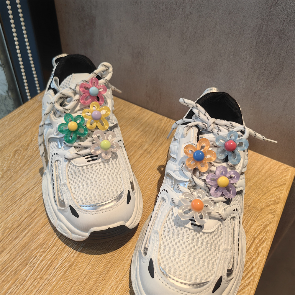 Sneaker Care Accessories - 8pcs 귀여운 투명 꽃 참 장식품