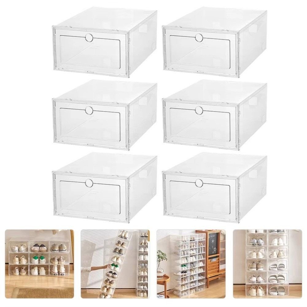 Shoe Box Display - 휴대용 투명 신발 보관함, 쌓을 수