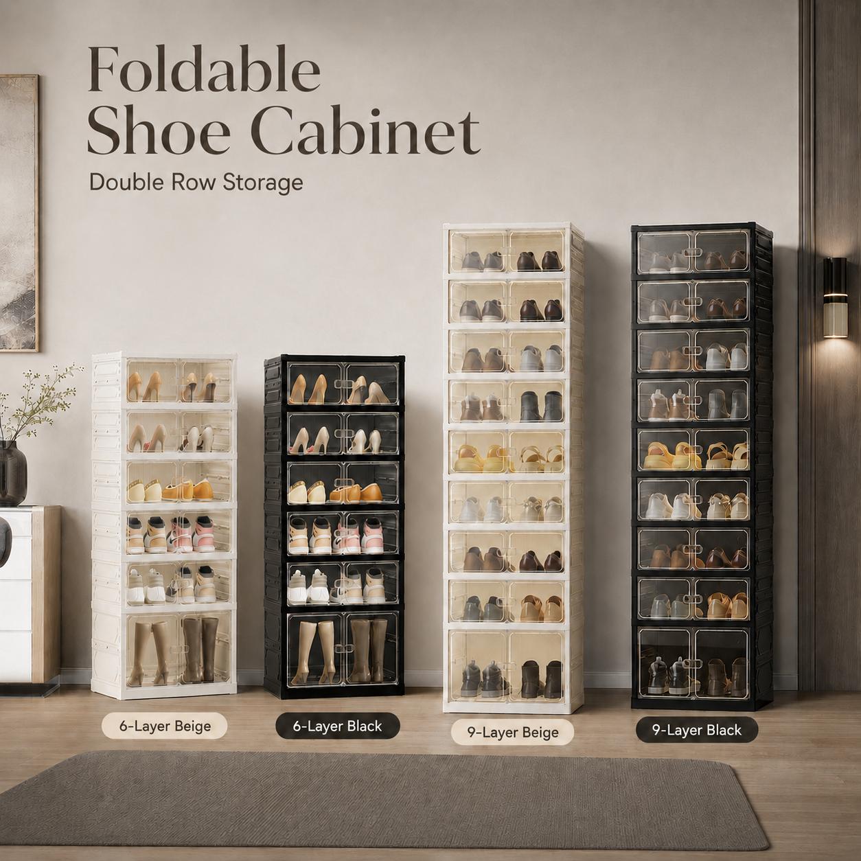 설치가 필요 없는 접이식 신발장, 자석식 투명 도어가  - Shoe Box Display 리뷰 및 가격