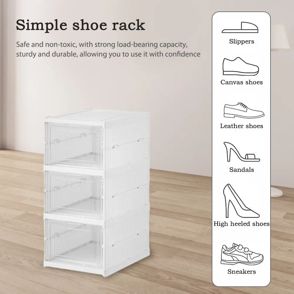접이식 신발 보관함, 투명 운동화 신발 상자, 쌓을 수 - Shoe Box Display 리뷰 및 가격