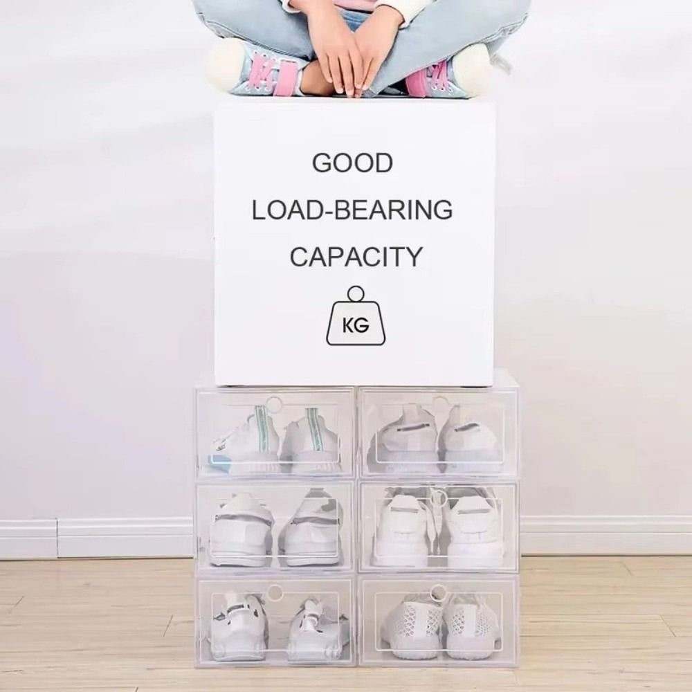 휴대용 투명 신발 보관함, 쌓을 수 있는 플라스틱 운동 - Shoe Box Display 리뷰 및 가격